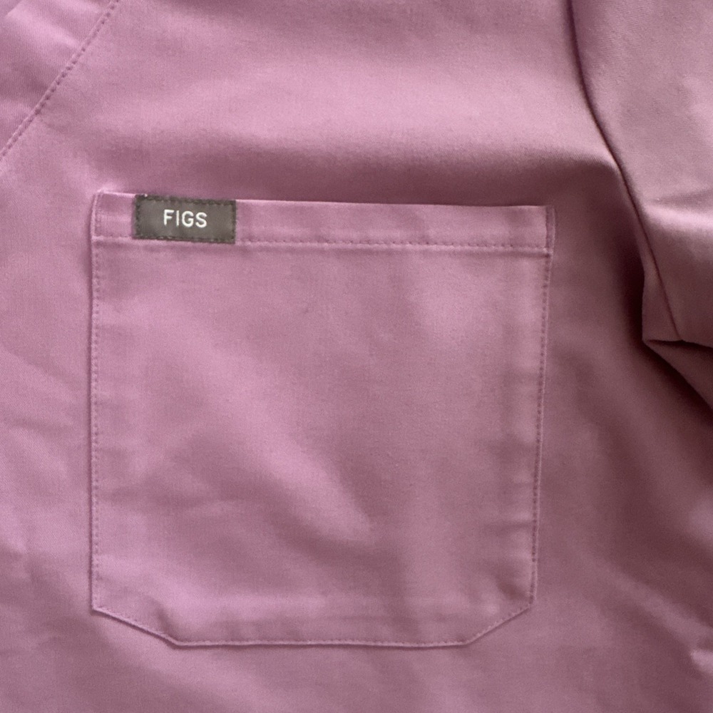 FIGS Technical Collection Scrub Top Shirt Women XS Extra Small Pink/Purple - Picture 3 of 7